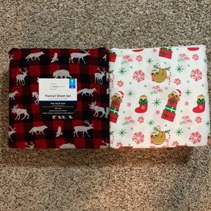 Two twin size flannel sheet sets